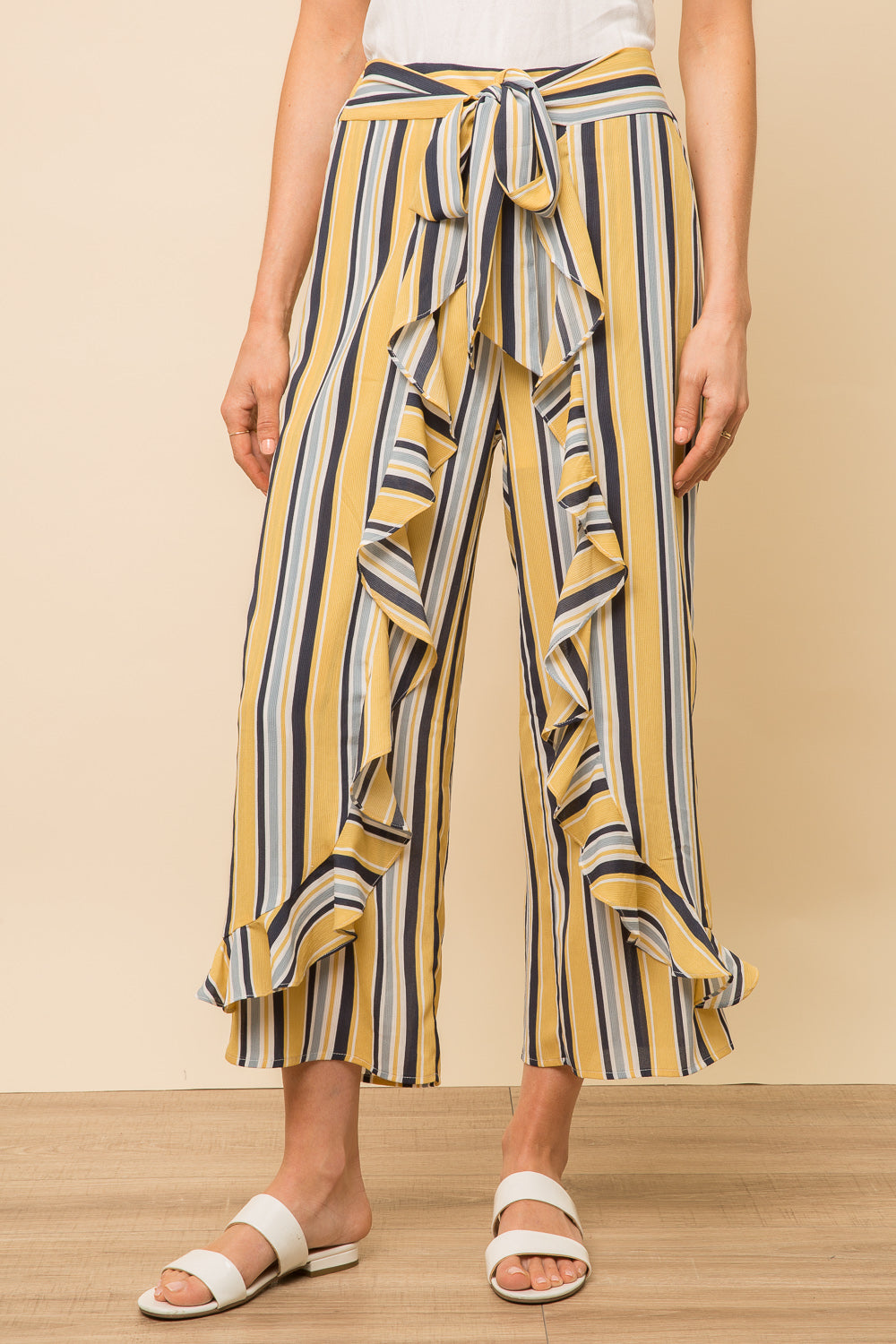 Ruffle Wrap Stripe Pant