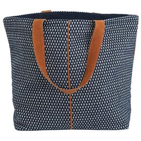 Brown and Blue Woven Tote