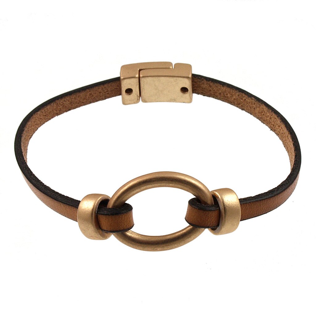 Leather Oval Bracelet