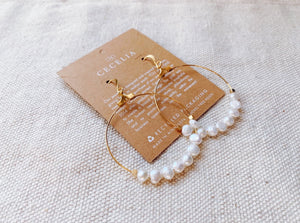 Fresh Water Pearl Hoop Earrings